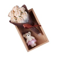 Boîte cadeau de bouquet de fleurs de savon 7 roses, cadeau romantique créatif pour la Saint-Valentin Qixi, cadeau pour petite amie, anniversaire, anniversaire de mariage