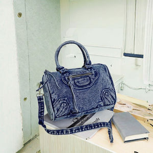<span class=keywords><strong>Borsa</strong></span> <span class=keywords><strong>a</strong></span> tracolla <span class=keywords><strong>a</strong></span> tracolla portatile Vintage di grande capacità con cerniera in Denim - Product Image 2