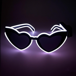 Occhiali da Sole a Forma di Cuore con Perle <span class=keywords><strong>e</strong></span> Diamanti LED in Plastica per Donne - Regalo per Damigelle per Halloween, <span class=keywords><strong>Pasqua</strong></span> <span class=keywords><strong>e</strong></span> Matrimoni - Product Image 1
