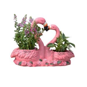 Ornement moderne flamant rose et pot de fleurs en résine créative pour décoration de jardin, de rebord de <span class=keywords><strong>fenêtre</strong></span>, de cour et de patio - Product Image 5