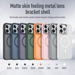 Soporte Magnético Translúcido Mate Antigolpes para Teléfono con Anillo, Compatible con <span class=keywords><strong>iPhone</strong></span> 16 15 14 13 12 Mini 11 Pro Max, Superventas - Product Image 2