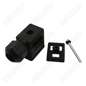 Din43650b DIN 43650 hình thức B DIN 43650b không thấm nước IP67 11mm 2P + E Đen solenoid van cuộn dây cắm ổ cắm kết nối AC DC - Product Image 3