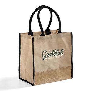 Bestie Gift Theme Jute Tote Bag Birthday <b>Keepsake</b> Custom Jute Tote Bag Large Capacity Casual Outdoor Carry Bags - Product Image 2