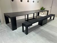 Grande table console extensible en bois de 3 mètres sur 4 mètres, gain de place, pour 14 à 16 personnes, idéale pour salle à manger, salon ou salle de réunion
