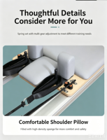 Cama de Entrenamiento de Pilates de Aluminio Ajustable y Duradera para Uso Comercial, con Riel Completo, para Estudio de Yoga y Salud