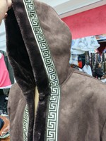 Bisht koweïtien personnalisé brodé, style saoudien islamique, chaud et épais pour l'hiver, en fausse fourrure et daim, avec filet à cheveux, pour homme, Aïd
