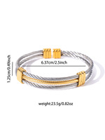 Bracelet en fil d'acier tressé en gros, bracelet sport minimaliste en acier inoxydable plaqué bicolore