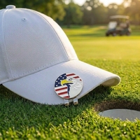 Marqueur de golf magnétique en métal en forme d'aigle américain avec clip pour chapeau, cadeau de golf personnalisé, écologique et durable pour les golfeurs