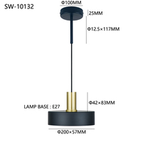 Luminaire suspendu moderne pour îlot de cuisine, style simple en métal, E27 E26, style nordique