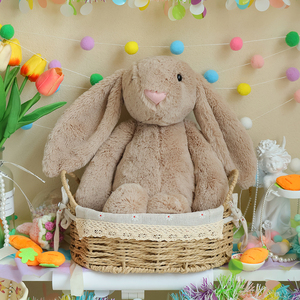 Peluches Lapins Mignons en Gros 25cm 40cm, Animaux en Peluche Doux, Jouets en Peluche Lapin à Longues Oreilles avec Étiquette Logo Personnalisée - Product Image 4