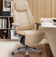 Chaise de bureau en cuir réglable à dossier haut avec fonction de relaxation de luxe, chaise d'ordinateur pour dirigeant