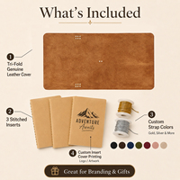 Carnet de voyage personnalisé en cuir PU, relié par couture, gaufré/découpé, rechargeable, journal de voyage personnalisé, faux cuir vintage A5