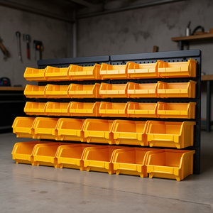 Kit de contenedores de almacenamiento amarillos de 32 piezas con paneles de pared para organización y decoración Modelo D0100H7CFXT - Product Image 2