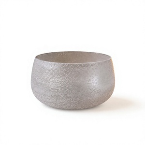Round Silver Glass Bowl Heat Resistant Durable Home Decoration - Product Image 1