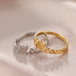 Anillos de acero inoxidable bendecidos religiosos Myshape para mujer, anillos de oración de Buena Esperanza, regalos de joyería de cumpleaños de Color dorado, venta al por mayor 2024 - Product Image 4