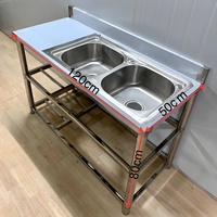 Évier de cuisine multifonctionnel tout-en-un en acier inoxydable avec support à couteaux et égouttoir, simple ou double bac