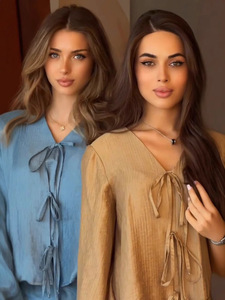 Elegante e Modesto Set Abaya di Lusso a 2 Pezzi con Laccetti, Abito Lungo Casual Estivo per Donne Musulmane, Stile Dubai <span class=keywords><strong>Turchia</strong></span> 2026 - Product Image 3