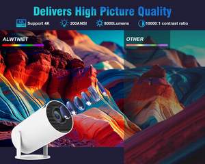 Wholesale 2025 HY300 Portable <b>Mini</b> Projector 1080P HD Smart Android Stereo 200 Lumen Home Beamer - Product Image 4
