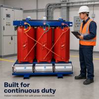 Transformateur de puissance triphasé sec 22 kV vers 400 V 2500 kVA en résine coulée refroidi par air