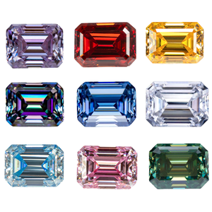 Moissanita Suelta al por Mayor de 0.5ct a 3ct, Corte Esmeralda, Tratada Térmicamente, VVS, Gemas de Múltiples Colores - Product Image 1