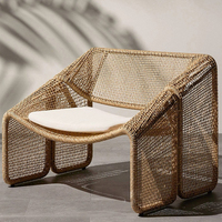 Nouveau extérieur moderne terrasse chaise ensemble de meubles balcon table à thé jardin étanche protection solaire rotin chaise