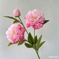Bunga Sutra Buatan 3 Kepala Peony Model Realistis Kelas Atas SC-08 Warna Dapat Disesuaikan Latar Belakang Pesta Thanksgiving Dekorasi Rumah