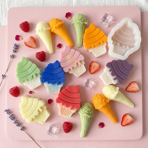 Cetakan Silikon Bentuk Es Krim 2 Desain untuk Cokelat, Dessert, Fondant, Kue, Biskuit, De Torta, Anti Lengket, Custom Pabrik - Product Image 4