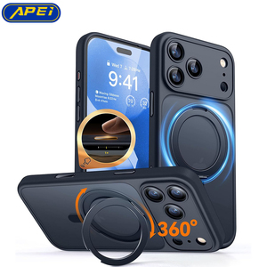 Funda Magnética Rígida de Alta Calidad Anticaídas para <span class=keywords><strong>Apple</strong></span> <span class=keywords><strong>iPhone</strong></span> 17Air 17 16 15 <span class=keywords><strong>14</strong></span> Pro Max con Soporte Magnético Giratorio de 360° - Product Image 1
