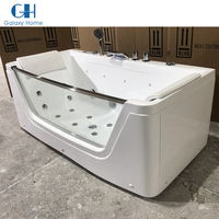 Vente chaude Intérieur Autonome Jet Whirlpool Acrylique Spa Baignoire D'angle Bain À Remous Baignoire De Trempage Ozone Air Hydro Massage Baignoire