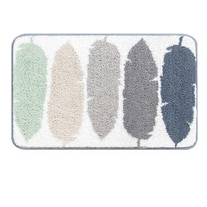 Tapis de salle de bain rectangulaire en polaire dégradé, absorbant et antidérapant, design nordique, pour salle de bain, chambre et entrée - Product Image 4