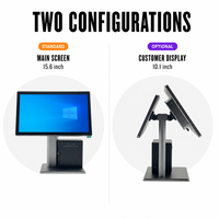 Système de point de vente tout-en-un, écran tactile 15,6 pouces, Intel Core I5 3e génération, 4 Go de RAM, 64 Go, imprimante de reçus 58 mm 80 mm, Windows 10