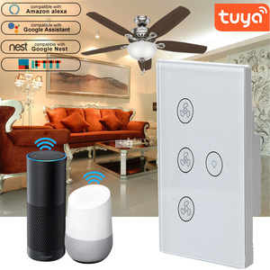 AU US estándar 1 2 3 gangs APP control WiFi interruptor de luz de pared inteligente <span class=keywords><strong>google</strong></span> <span class=keywords><strong>home</strong></span> y Alexa interruptor de ventilador de cortina compatible - Product Image 4