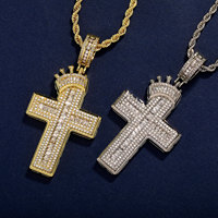 Collier pendentif croix en zircon style hip-hop euro-américain XILIANGFEIZI, bijoux de luxe, cadeau pour la Saint-Valentin