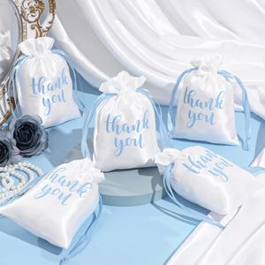 Thank You Satin Cotton <b>Gift</b> <b>Bags</b> with Drawstring for Jewelry Candy <b>Wedding</b> Bridal Shower Birthday Party <b>Gift</b> Wrap - Product Image 6