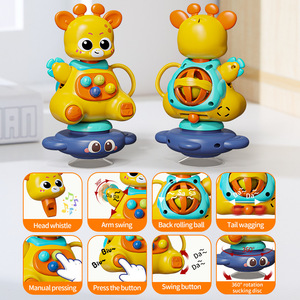 Juguete Educativo Multifuncional <span class=keywords><strong>con</strong></span> Ventosa Giratoria, Sonajero Interactivo para Bebés <span class=keywords><strong>con</strong></span> Forma <span class=keywords><strong>de</strong></span> Elefante y Jirafa - Product Image 5