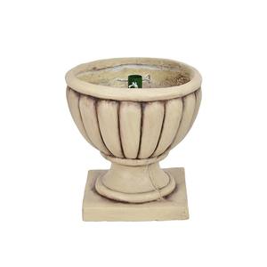 Socle d'arbre en résine beige en forme de pot de fleurs 38x38cm H. 37cm+5cm - Product Image 1