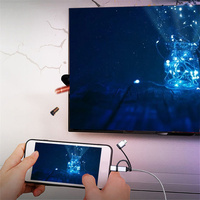 Câble adaptateur USB Micro-USB TYPE C vers HD 3 en 1 2K HDTV TV pour moniteur Iphone Ipad Smartphone Android