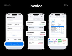 Aplicación profesional de facturación para iOS, gestión de finanzas empresariales con facturación móvil y seguimiento de pagos - Product Image 1