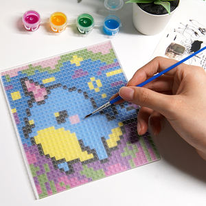 Kit Atrapasueños de Píxeles Wingart con Forma de Ballena para Niños, Manualidad de Pintura por Números con Pinturas Acrílicas Transparentes, Regalo Creativo de Arte y Decoración - Product Image 4