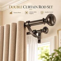 Ensemble de tringles à rideaux en métal décoratives pour rideaux et draperies de fenêtre, vente en gros pour la maison et l'hôtellerie