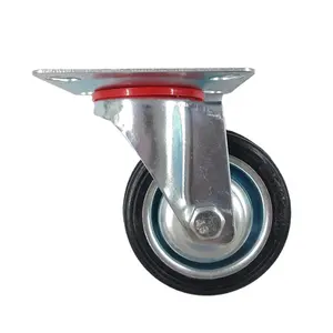 75 85 100 125 160 200 250mm Industrielle Gusseisen Core Gummi Swivel <span class=keywords><strong>Caster</strong></span> Räder - Product Image 1