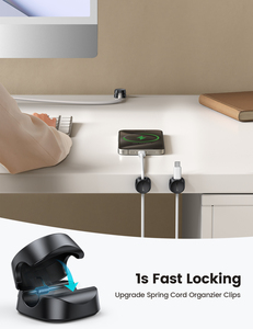 Lamicall STRK02 Universeller Handy-Ladekabelhalter 6er-Pack Verstellbare Federkabel-Management-<span class=keywords><strong>Clips</strong></span> Glatter Kabelorganisator für USB - Product Image 3