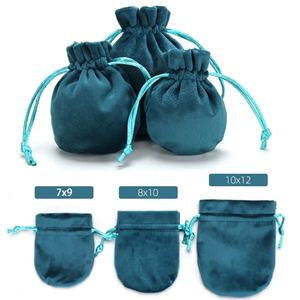 Sac cadeau en velours à fond rond avec cordon en brocart, logo personnalisable, blanc, 7x8, pour le rangement des lunettes et des bijoux - Product Image 4