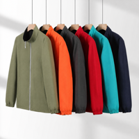 Veste en polaire zippée décontractée pour homme avec col montant pour l'hiver, broderie personnalisée disponible, design réversible sur le devant