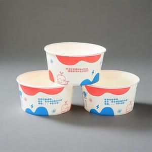 กล่องใส่อาหารแบบใช้แล้วทิ้งพิมพ์ลายน้ำตาลภาชนะใส่สลัดชามกระดาษคราฟท์พร้อมฝาปิด - Product Image 1