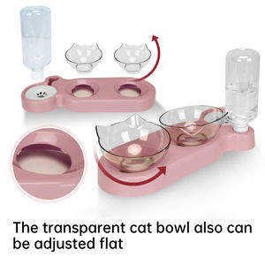<span class=keywords><strong>Pink</strong></span> destacável ajustável Cat Food <span class=keywords><strong>Bowl</strong></span> com suporte Duplo 15 ° Tilted <span class=keywords><strong>Pet</strong></span> <span class=keywords><strong>Bowl</strong></span> com built-in dispensador de água Cat <span class=keywords><strong>Bowl</strong></span> Elevated - Product Image 5