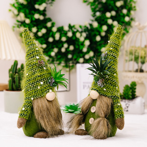 Nuevos Adornos de Muñecos Sin Rostro de Suculentas Tejidas 2026, Muñecos Gnomo de Suculentas Verdes Rudolph - Product Image 3
