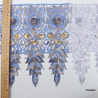 Tiras de Guipur T-win, Encaje de Guipur, Adornos de Lentejuelas Bordadas en Poliéster para Decoración de Prendas