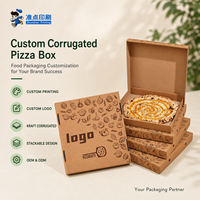Boîtes d'emballage alimentaire en carton ondulé pliables, légères, résistantes à l'huile et inodores, avec impression de logo personnalisée, pour pizza, biscuits