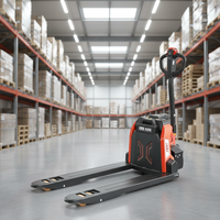 Transpalette Électrique JAKI 1,5 Tonne 24V Lithium-Ion 0,75kW avec Roues de Levage PU, Fourches 550x1150mm, Déplaceur Latéral, Garantie 1 An, 160mm